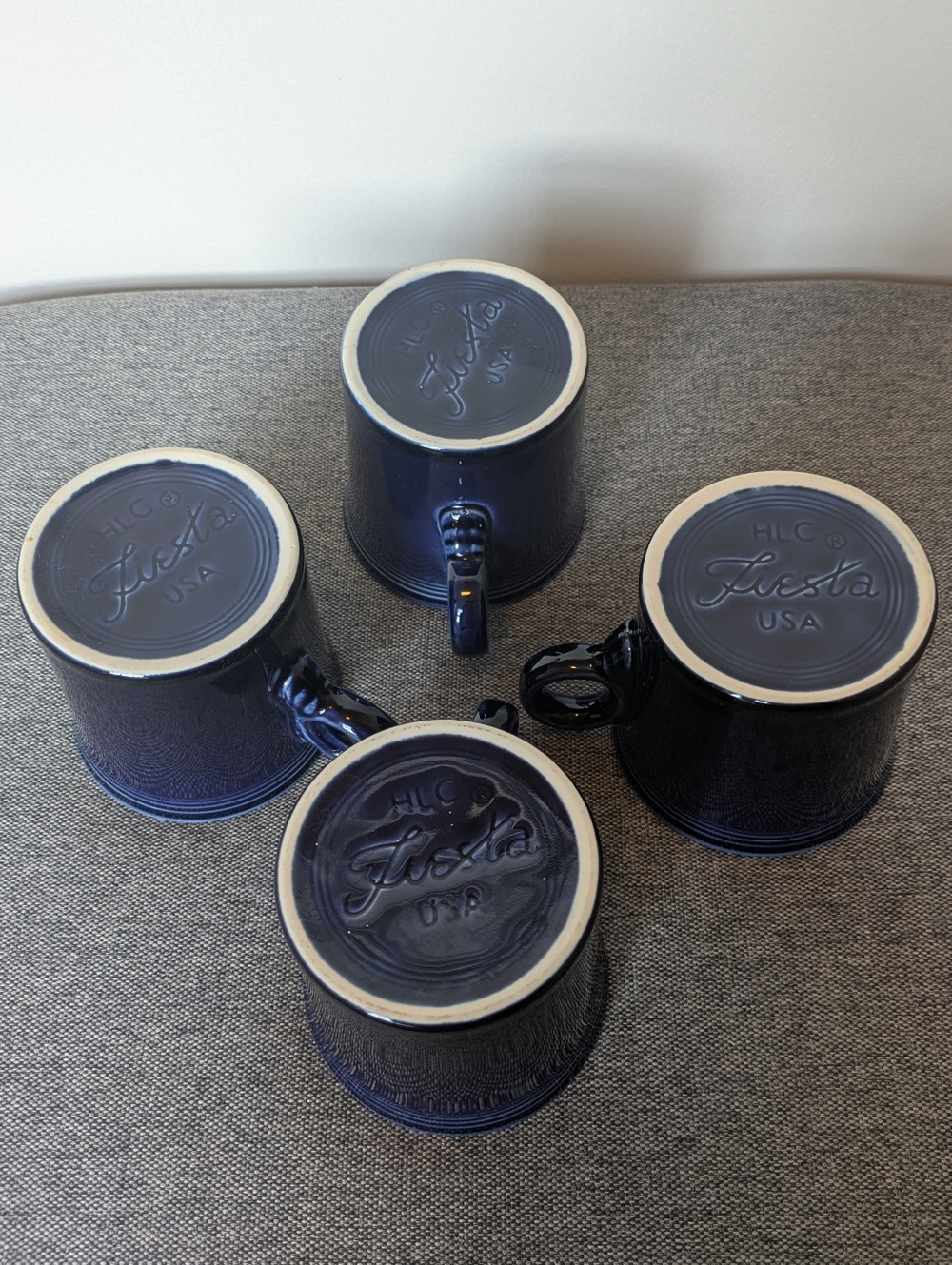 4 Fiesta Fiestaware HLC Cobalt Blue Mugs Dinnerware Homer Laughlin - Picture 10 of 12